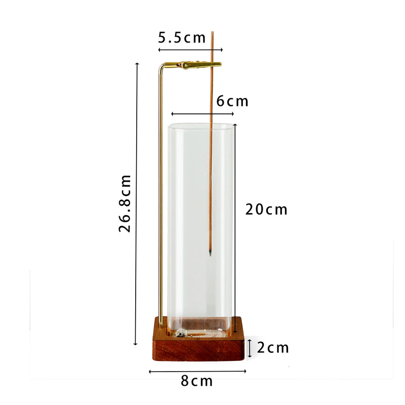 Porta inciensos de madera con bandeja de vidrio anticenizaAmbientadoresHome & Garden > Decor > Home Fragrance Accessories > Incense Holders