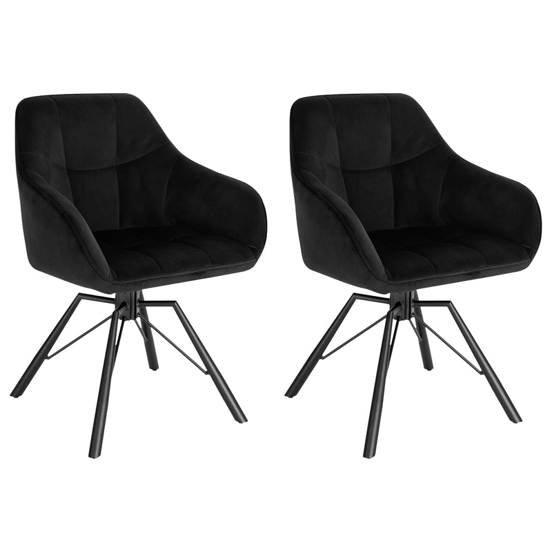 Set de 2 sillas giratorias de terciopelo con reposabrazos para comedorFurniture > Chairs > Kitchen & Dining Room Chairs