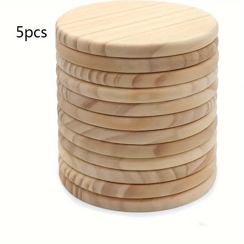 Posavasos de madera sin terminar, 10 cm, ideales para pintar pack 5 unidadesPosavasosHome & Garden > Kitchen & Dining > Barware > Coasters