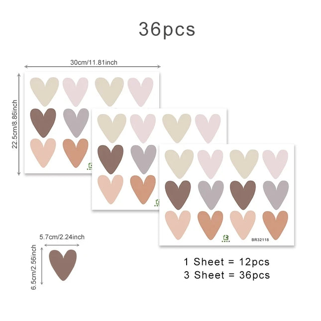 Colorful Hearts Wall Stickers