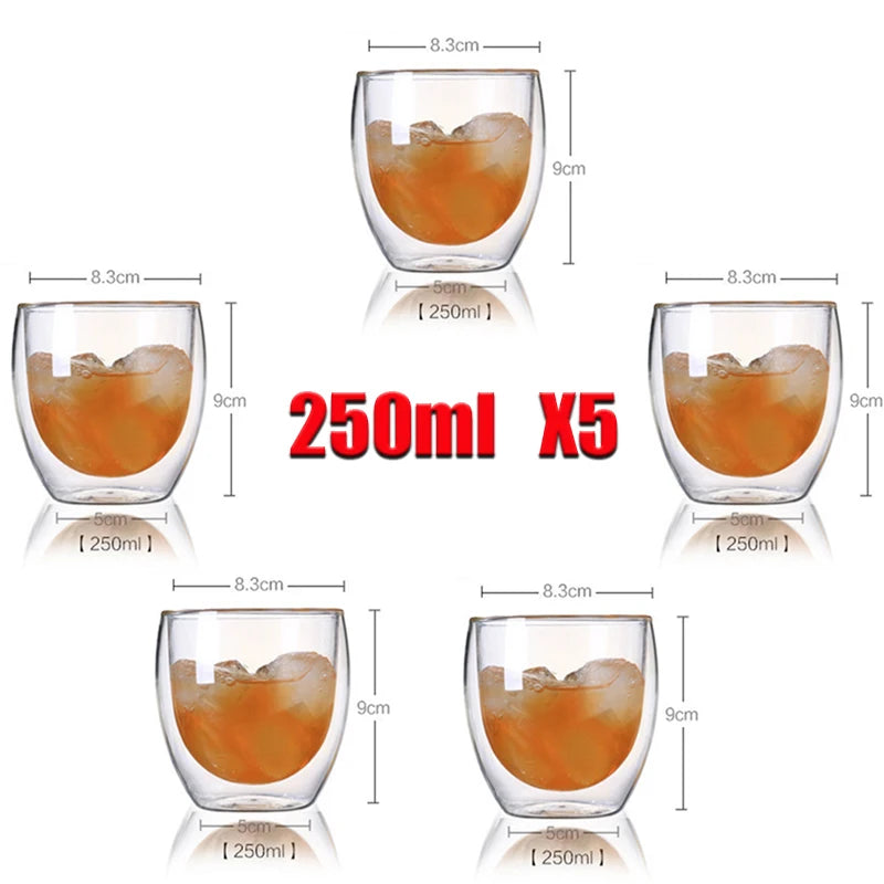 Vasos de vidrio de doble pared, resistentes al calorVasosHome & Garden > Kitchen & Dining > Tableware > Drinkware > Tumblers
