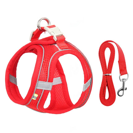 Adjustable pet harness and leash set