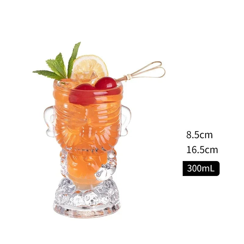 Vaso tiki de vidrio | Diseño creativo Hawaii, 250–500 ml, ideal para cócteles y bebidasVasosHome & Garden > Kitchen & Dining > Tableware > Drinkware > Tumblers