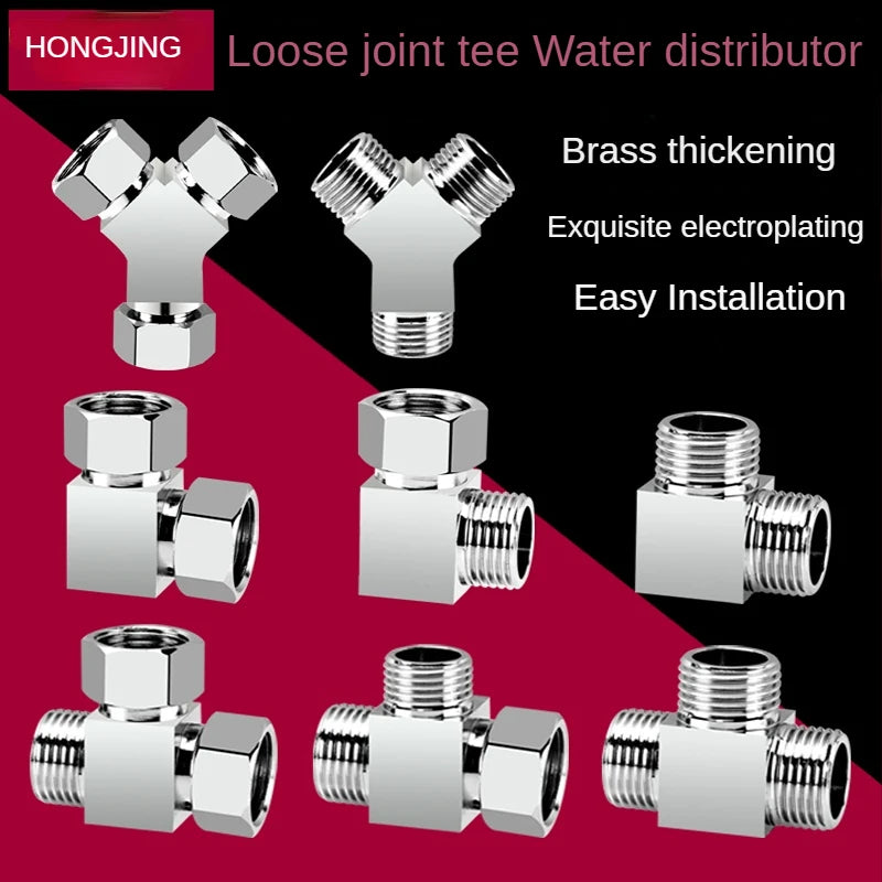 Divisor de grifo 1/2” de latón macizo · Conector en T tres vías · Una entrada y dos salidas para mangueras y tuberíasAdaptadoresHardware > Plumbing > Plumbing Fittings & Supports > Pipe Connectors