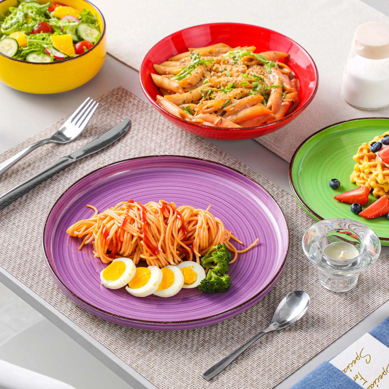 Juego de vajilla de cerámica multicolor 16/32 piezas pintadas a mano con platos y cuencosVajillas completasHome & Garden > Kitchen & Dining > Tableware > Dinnerware > Dinnerware Sets