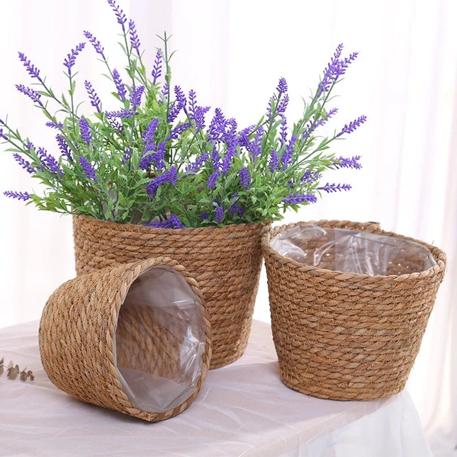 Woven Straw Pot Basket