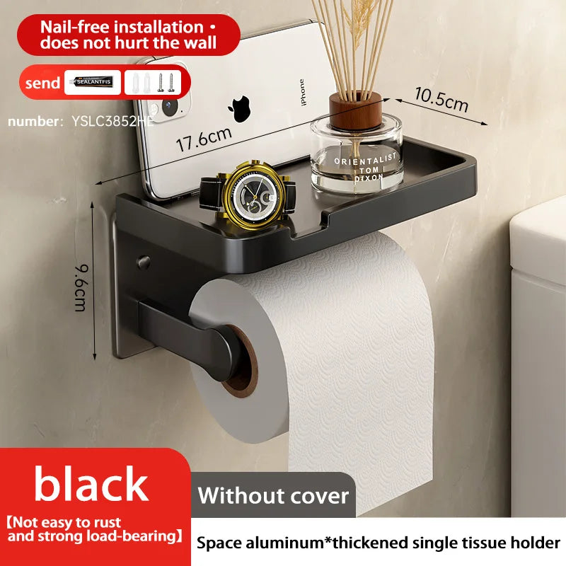 Soporte de papel higiénico con estanteSoportes para papelHome & Garden > Bathroom Accessories > Toilet Paper Holders