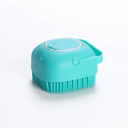 Brosse de bain pour animaux de compagnie avec réservoir de savon