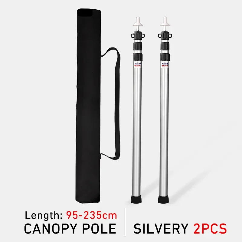 2 Postes telescópicos para toldo de camping | Aleación de aluminio, 95–235 cm, 3 seccionesPostesSporting Goods > Outdoor Recreation > Camping & Hiking > Tent Accessories > Tent Poles & Stakes > Tent Poles