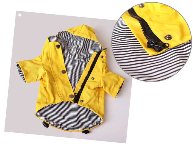 Chubasquero amarillo impermeable para perros