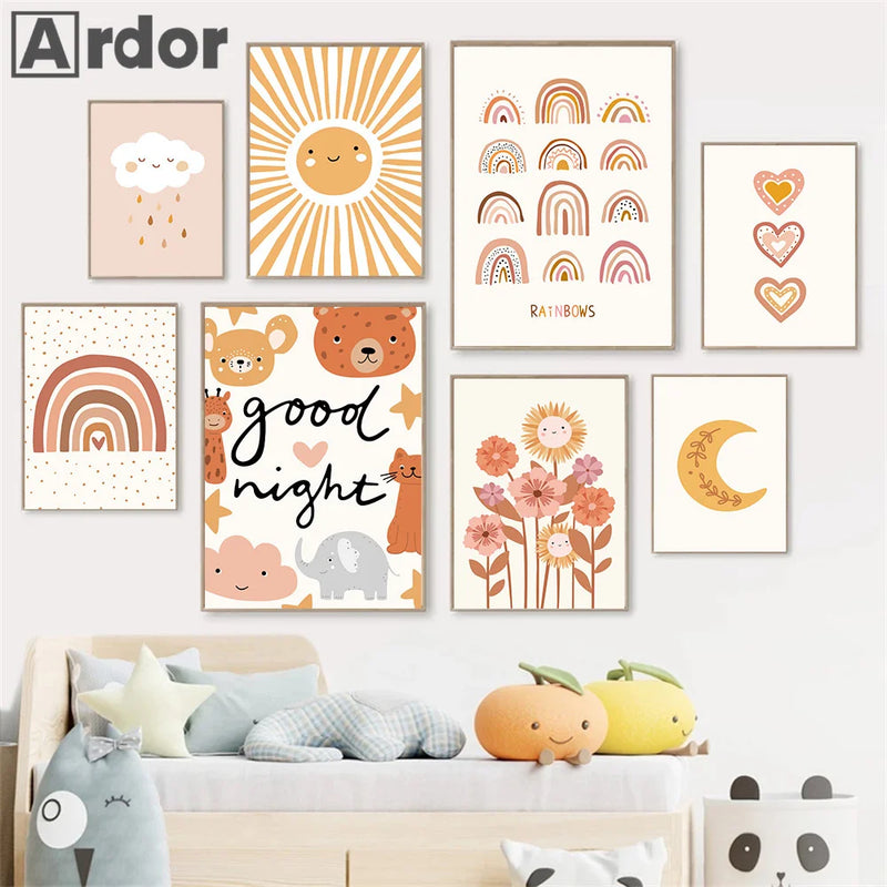 Impresiones en Lienzo Infantil – Arcoíris, Nubes y Sol | Decoración Moderna para NiñosCuadrosHome & Garden > Decor > Artwork > Posters, Prints, & Visual Artwork > Posters