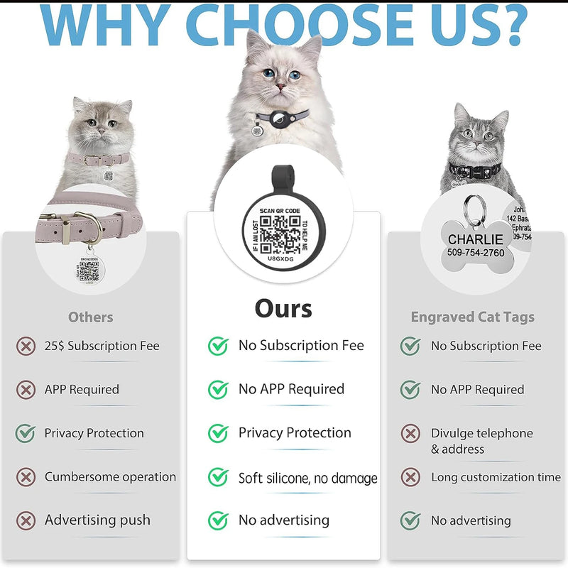 Collar para gatos con soporte gps y etiqueta QRCollaresAnimals & Pet Supplies > Pet Supplies > Pet Collars & Harnesses > GPS Collars