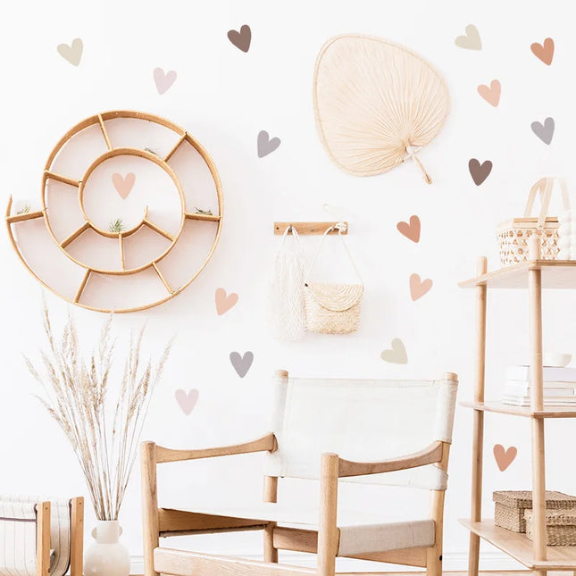 Colorful Hearts Wall Stickers