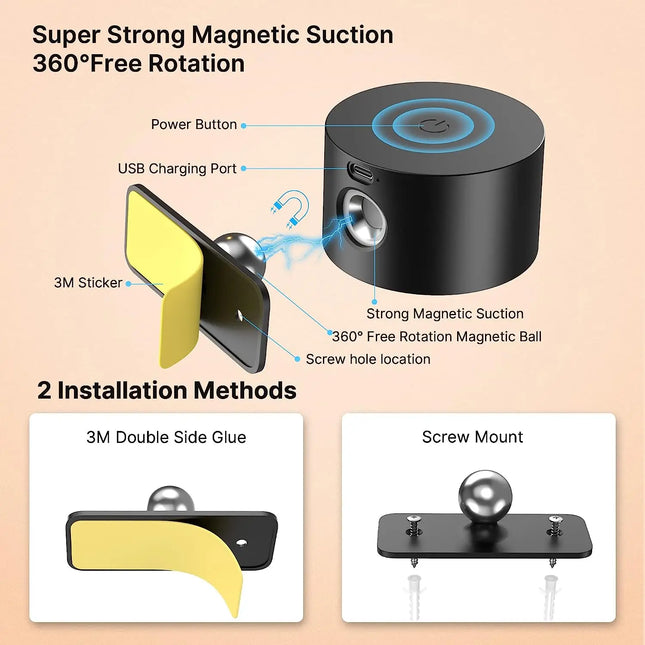 Appliques murales LED, 3 niveaux de luminosité, tactile rotatif à 360°