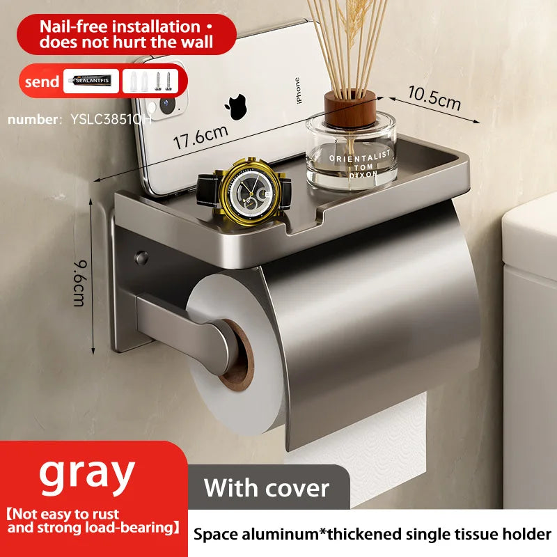 Soporte de papel higiénico con estanteSoportes para papelHome & Garden > Bathroom Accessories > Toilet Paper Holders