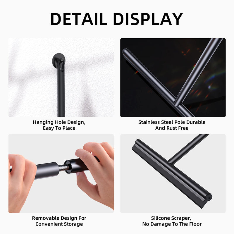 Escurridor de suelo ancho 15,5’’ | Escoba con hoja de silicona y mango largo de acero inoxidable 133 cmEscobillasHome & Garden > Household Supplies > Household Cleaning Supplies > Household Cleaning Products > Glass & Surface Cleaners