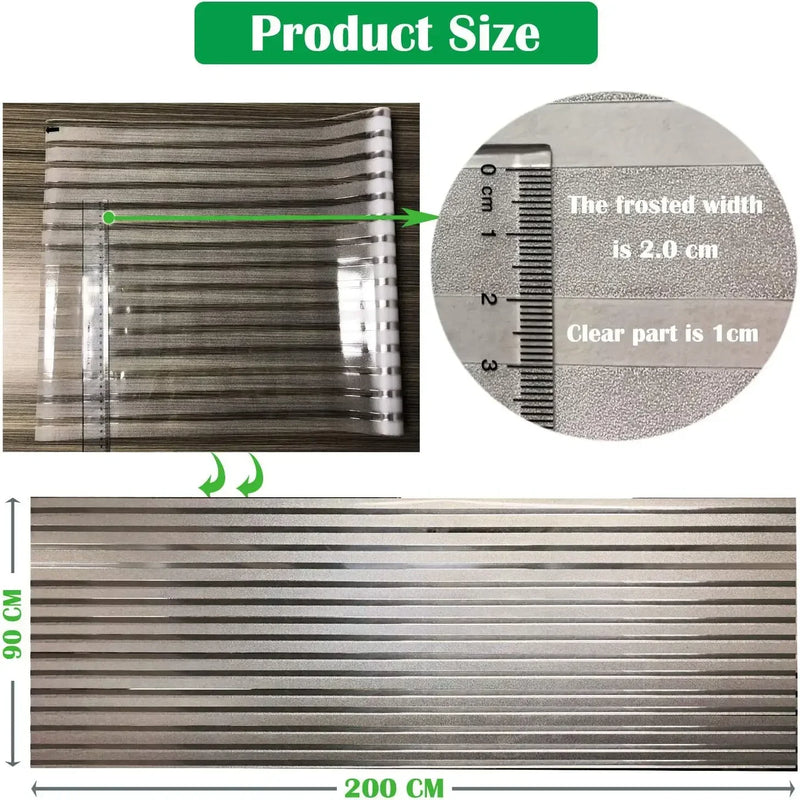 Película de privacidad para ventanas rayada, estática, sin adhesivo para hogar, oficina y salas de reunionesAdhesivosHome & Garden > Decor > Window Treatments > Window Films