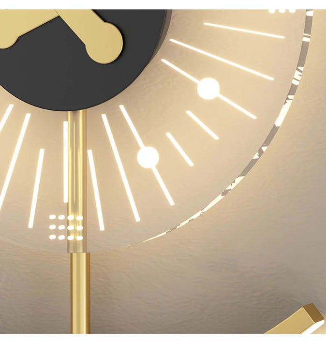 Minimalist Embossed Clock Led Wall Lamp for Home Lighting