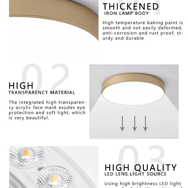 Modern smooth circular LED ceiling light