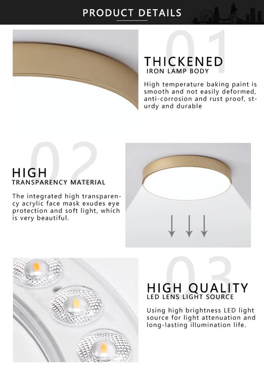 Modern smooth circular LED ceiling light