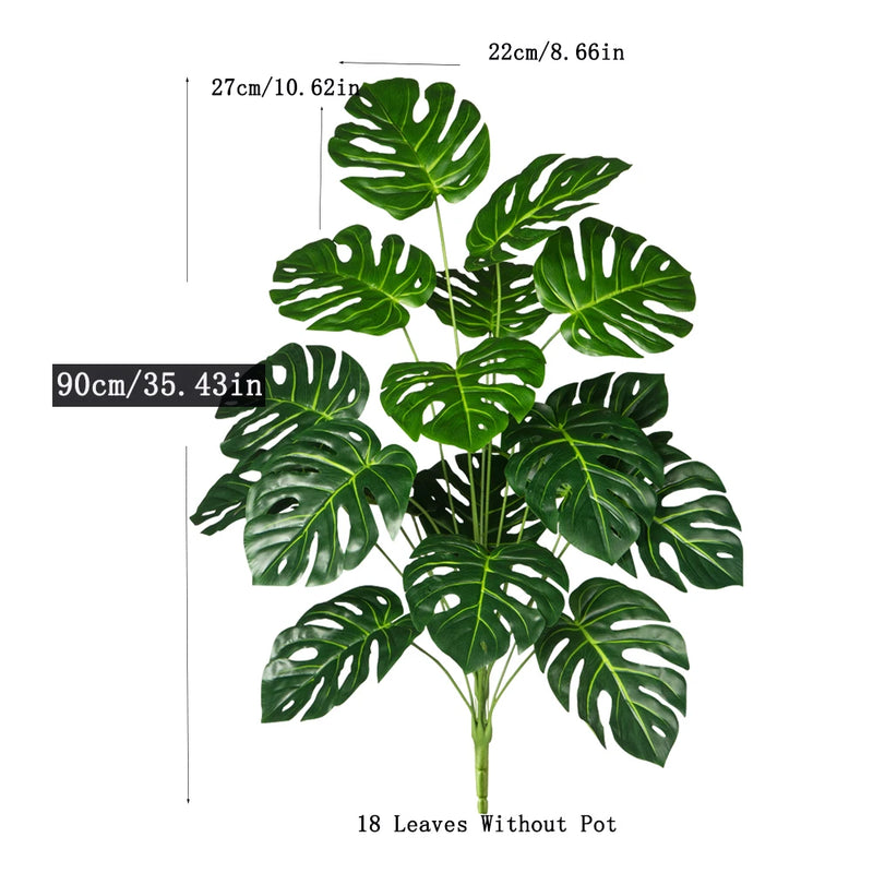 Planta artificial monstera 70-100 cm sin maceta, hojas tropicales de palma de plástico para decoración de hogar, jardín y oficinaPlantas artificialesHome & Garden > Decor > Artificial Flora > Artificial Non-Flowering Plants