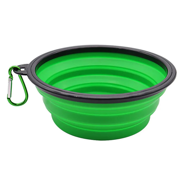 Collapsible portable silicone feeder with hanger