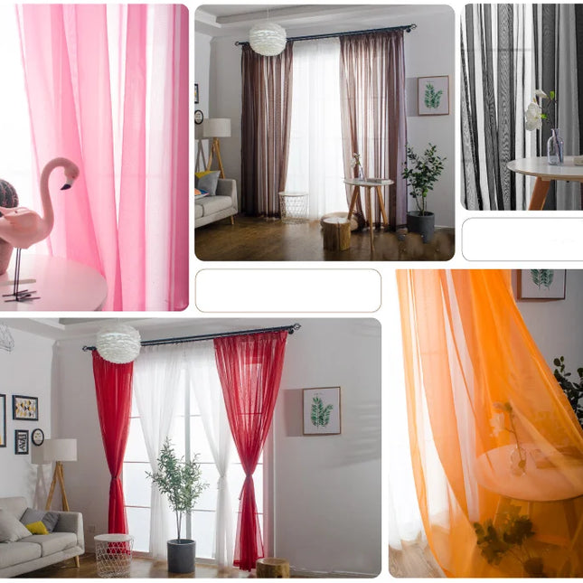 Solid colored transparent curtains