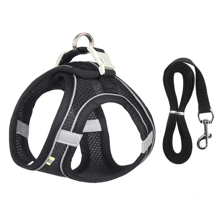 Adjustable pet harness and leash set