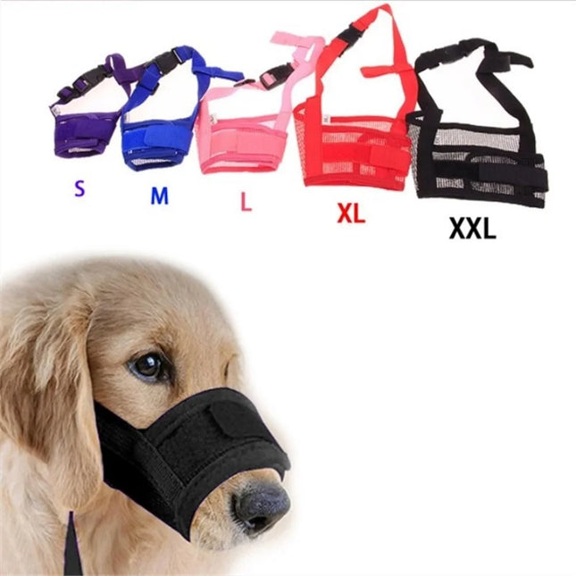 Adjustable nylon anti-barking dog muzzle