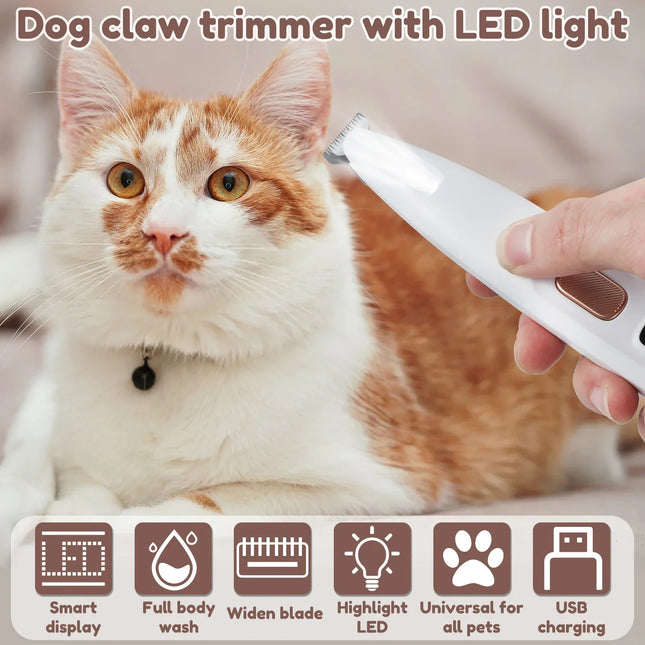 Tondeuse à poils d'animaux avec lumière LED