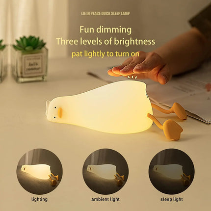 Dimmable Silicone Soft Lying Duck LED Night Light