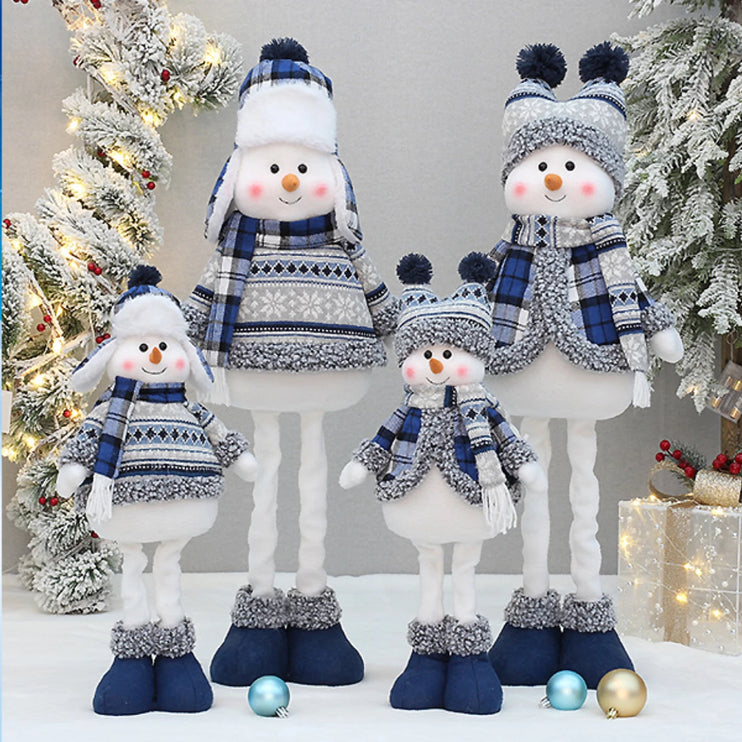 Pair of retractable and fixed snowmen