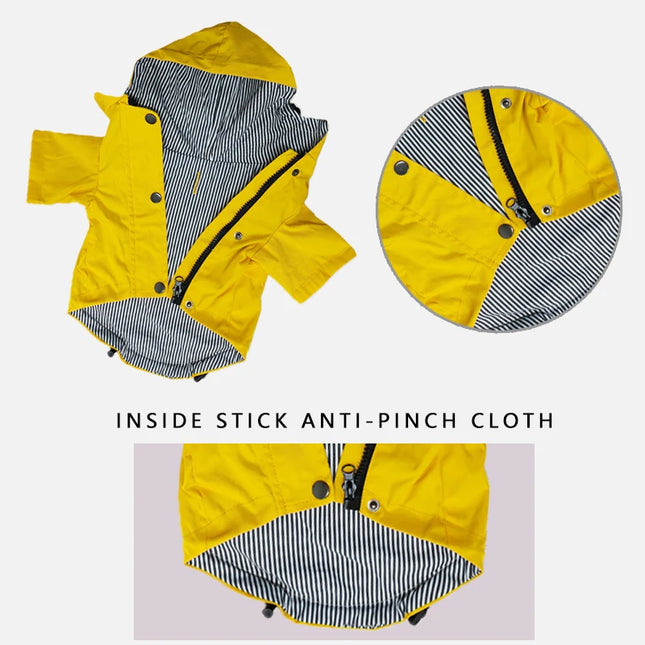 Chubasquero amarillo impermeable para perros