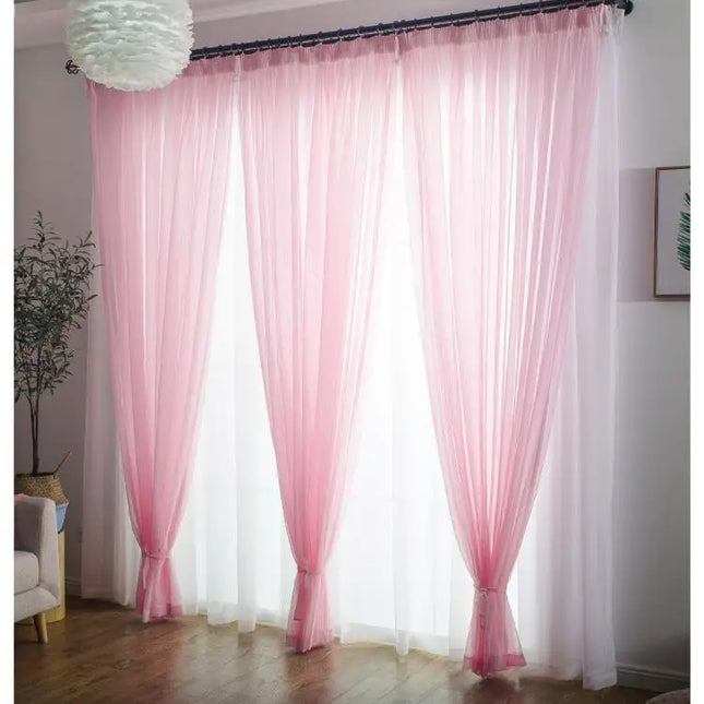 Solid colored transparent curtains