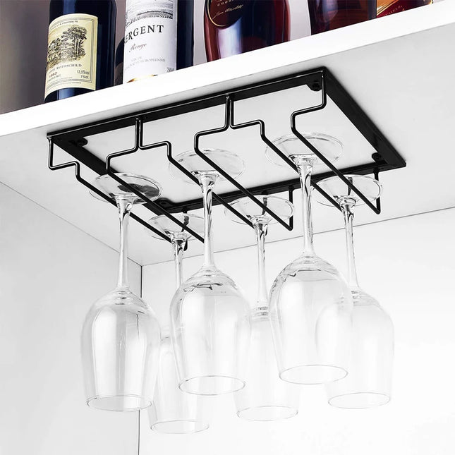 Soporte colgante de copas de vino para muebleEstantes