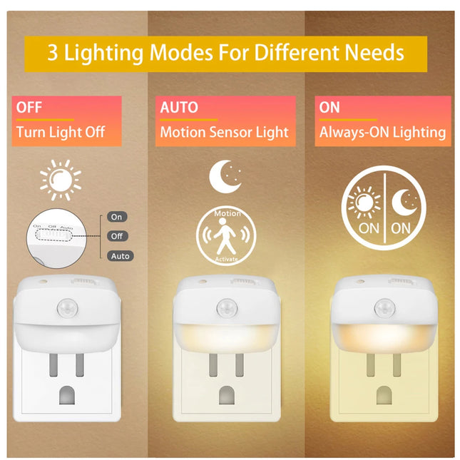 LED night light with motion sensor and 220V EU plug