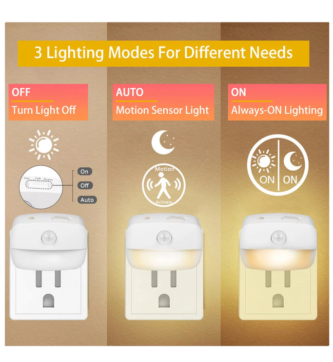 LED night light with motion sensor and 220V EU plug