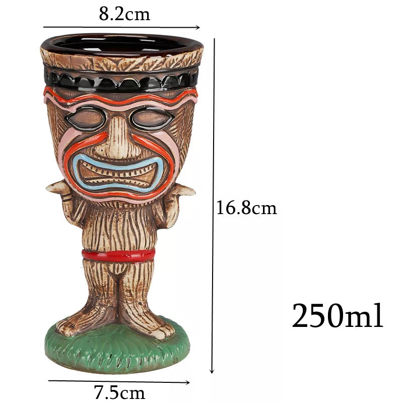 Jarras y vasos tiki de cerámica con inspiración hawaiana de 300 a 700 ml