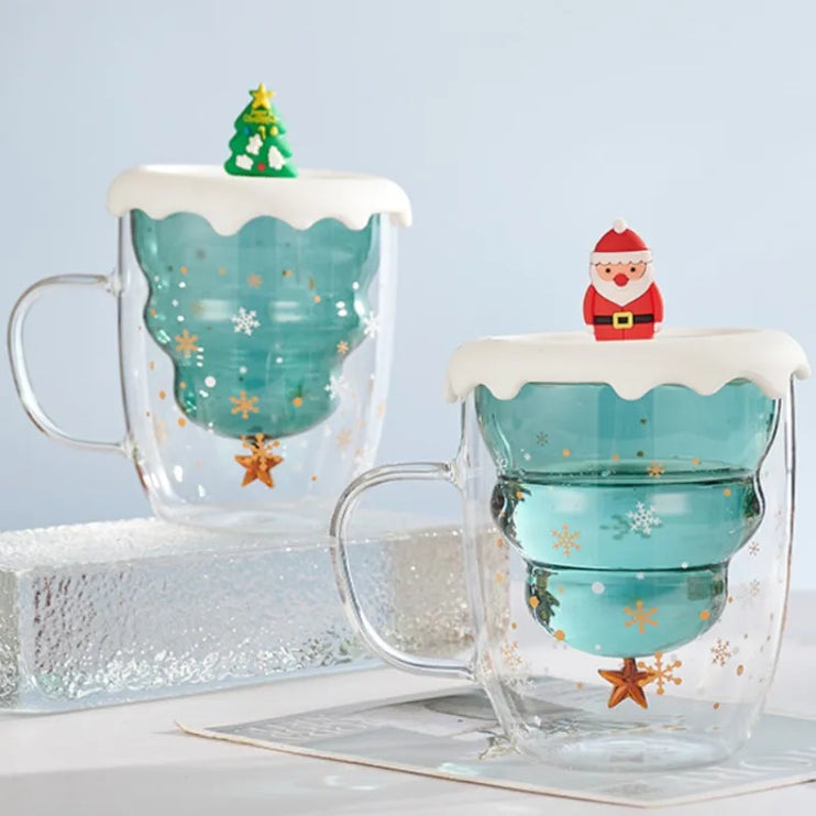 Creative Christmas Tree Mug with Lid