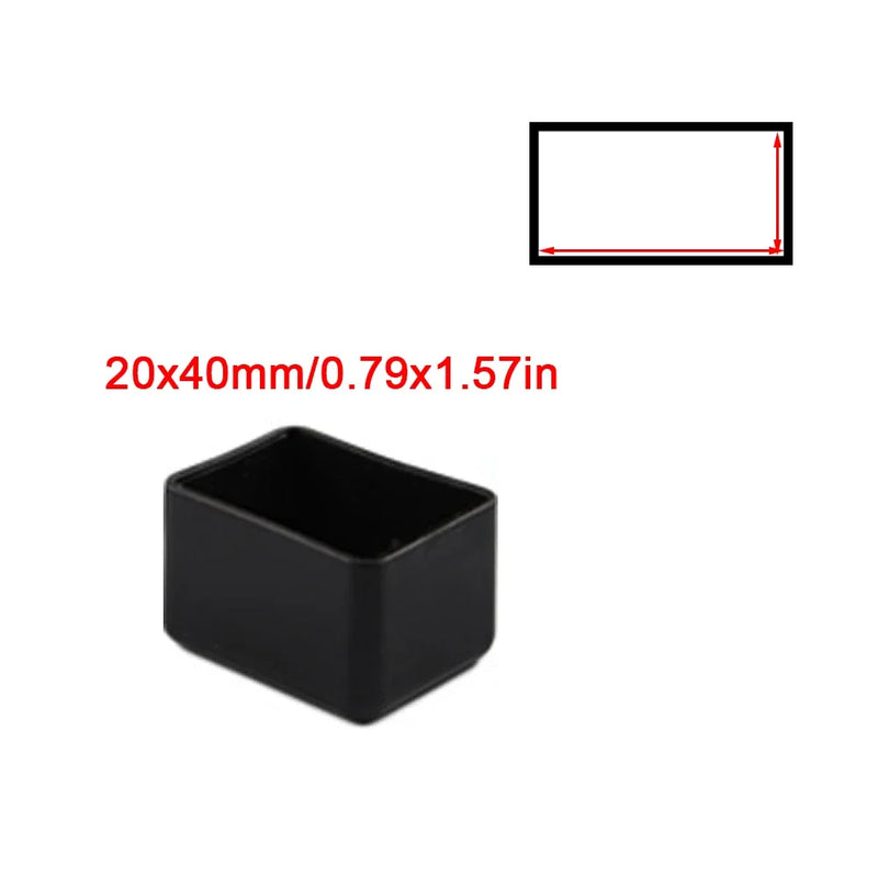 Conteras forma rectangular en negro para patas de mueblesProtectores para muebles