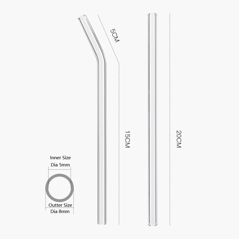 Set de pajitas de vidrio reutilizables con cepillos de limpiezaPajitasArts & Entertainment > Party & Celebration > Party Supplies > Drinking Straws & Stirrers