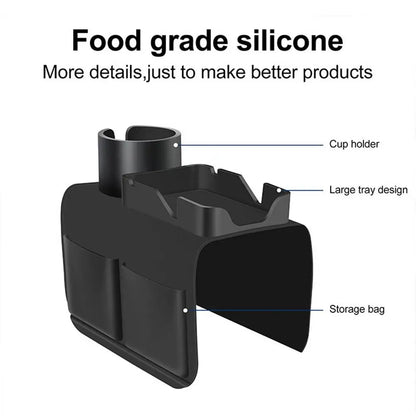 Silicone Armrest Tray with Non-Slip Coaster