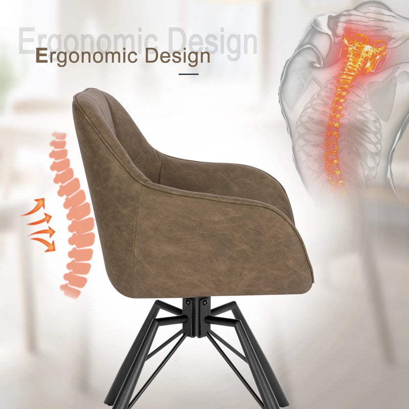 Set de 2 sillas giratorias de cuero con reposabrazos para comedorSillasFurniture > Chairs > Kitchen & Dining Room Chairs