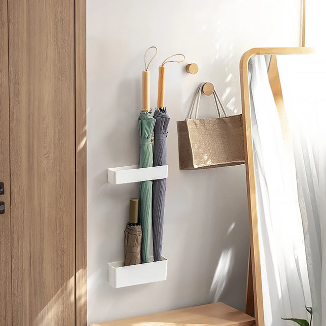 Two-Piece Punch-Free Wall Umbrella Organizer Rack