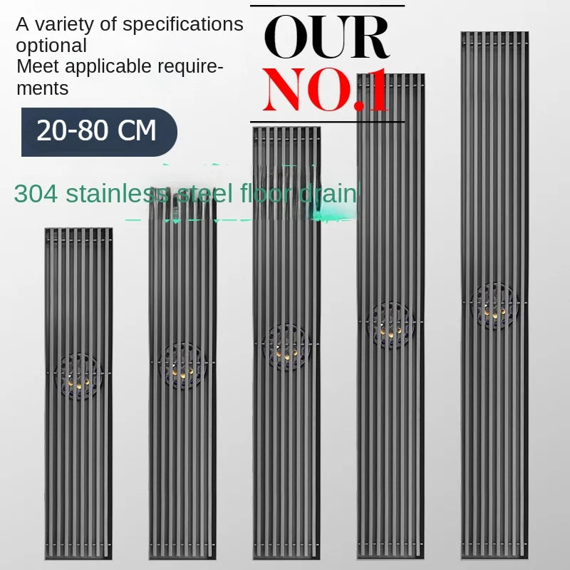 Desagüe de suelo rectangular de acero inoxidable color grisDesagües
