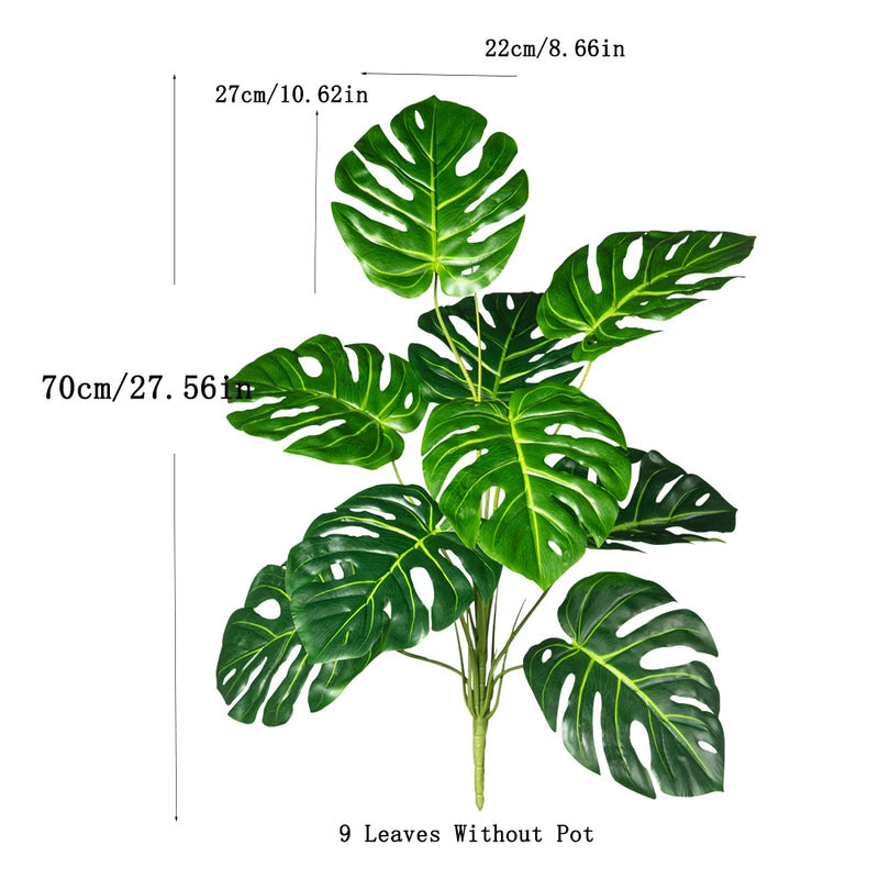 Planta artificial monstera 70-100 cm sin maceta, hojas tropicales de palma de plástico para decoración de hogar, jardín y oficinaPlantas artificialesHome & Garden > Decor > Artificial Flora > Artificial Non-Flowering Plants