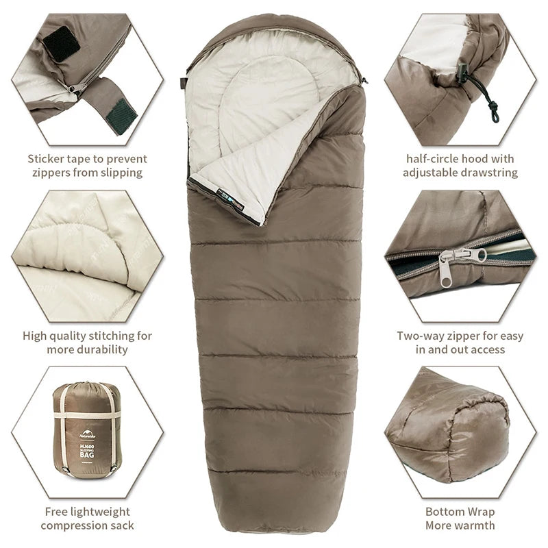 Saco de dormir MJ600 -1℃ forma de momia para inviernoSaco de dormirSporting Goods > Outdoor Recreation > Camping & Hiking > Sleeping Bags