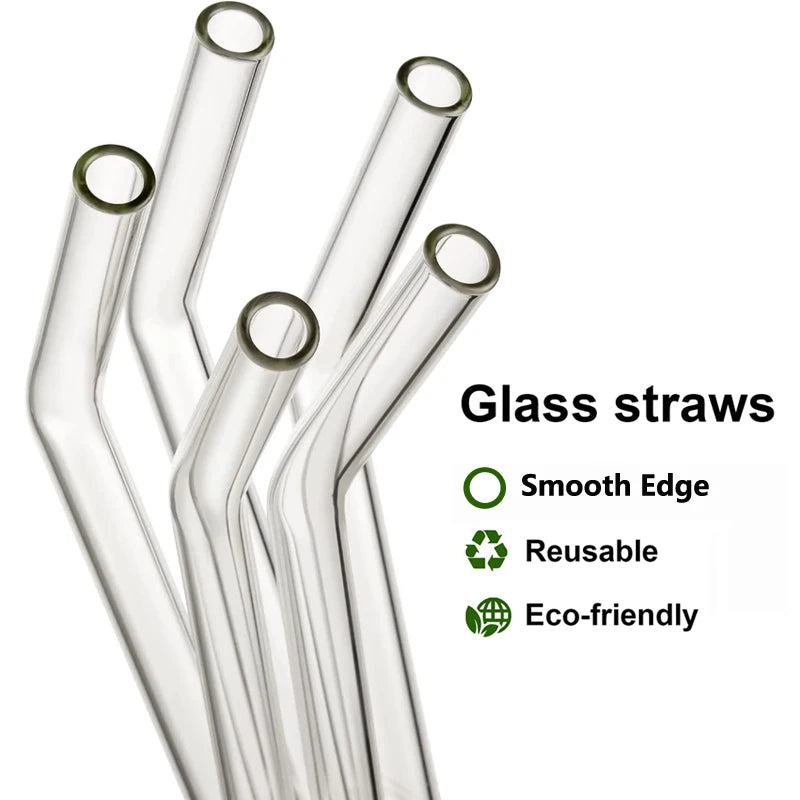 Set de pajitas de vidrio reutilizables con cepillos de limpiezaPajitasArts & Entertainment > Party & Celebration > Party Supplies > Drinking Straws & Stirrers