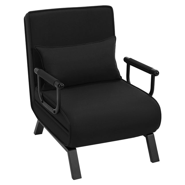 Sillón cama 3-en-1 plegable de lino | respaldo 5 posiciones, cojín extraíble y estructura metálica (150 kg)SillonesFurniture > Chairs > Chaises > Armless Chaises