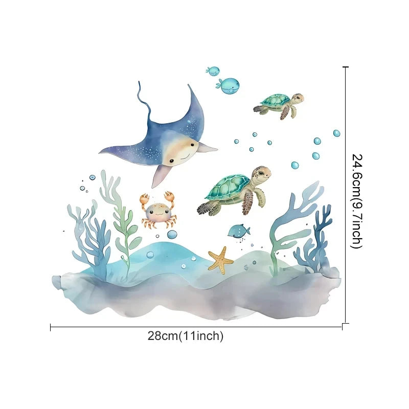 Pegatinas de pared de vinilo con dibujos de animales del océanoAdhesivos